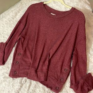 burgundy long-sleeved top, size L! great condition